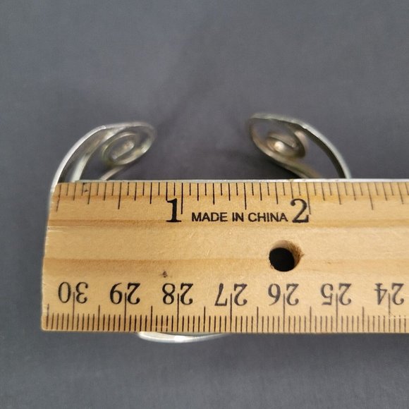 Womens Silver Tone Chunky Swirled Open Scroll Wrap Fashion Cuff Bracelet - Picture 6 of 7